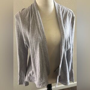 Eileen Fischer Women's Gray Open Front Sweater size S inside pockets